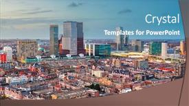  Presentation with skyline - Slide deck enhanced with hague-netherlands-city-centre-skyline background and a teal colored foreground