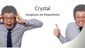  Presentation with collage of a forest - PPT theme consisting of haier company - collage with young businessman background and a  colored foreground