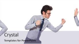  Presentation with collage - Theme having haier company - collage with young businessman background and a light blue colored foreground