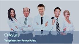  Presentation with big group people - PPT theme featuring haier company - group of business people background and a  colored foreground