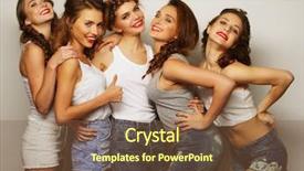  Presentation with group of girls - Beautiful slides featuring haier company - group of five girls friends backdrop and a tawny brown colored foreground