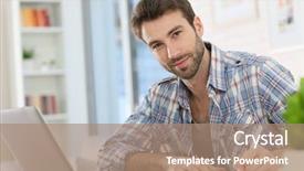  Presentation with paper clip notes - Presentation theme enhanced with haier company - home-office worker taking notes background and a  colored foreground