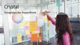  Presentation with strategy - Amazing PPT theme having haier company - side view of designer making backdrop and a light gray colored foreground