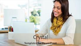  Presentation with uses of metals and nonmetals chemistry - PPT theme enhanced with haier company - young girl uses his computer background and a coral colored foreground