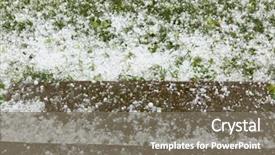  Presentation with storm damage - Audience pleasing theme consisting of hail - summer storm disaster ice backdrop and a gray colored foreground