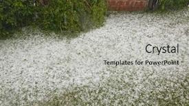  Presentation with storm damage - Cool new slides with hail - summer storm disaster ice backdrop and a light gray colored foreground