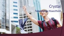  Presentation with taxi cabs new york city - Amazing presentation design having hail cab - male tourist calling backdrop and a  colored foreground