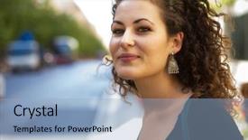  Presentation with taxi - Presentation featuring hail cab - portrait of a beautiful woman background and a  colored foreground