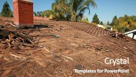  Presentation with shingles roof - Colorful theme enhanced with roof of a house being backdrop and a coral colored foreground