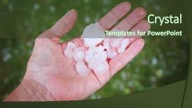  Presentation with hail - Presentation theme featuring hail in hands after hailstorm background and a tawny brown colored foreground