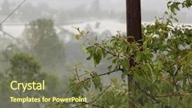  Presentation with weather storm - Slides having hail storm make damaged background and a tawny brown colored foreground