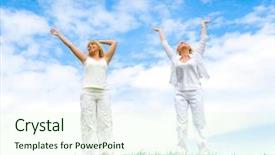  Presentation with hail - Slides consisting of hail the summer background and a soft green colored foreground