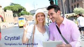  Presentation with hailing cab - Amazing slide set having hailing for a taxi cab backdrop and a  colored foreground