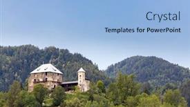  Presentation with region - Audience pleasing theme consisting of haimburg-castle-in-carinthia-region backdrop and a light blue colored foreground