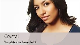  Presentation with indian woman bridal face - PPT theme consisting of african american hair - attractive woman's face close up background and a light gray colored foreground