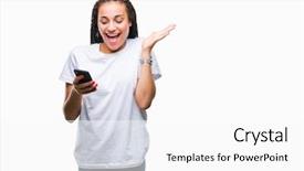  Presentation with african american in technology - Audience pleasing PPT layouts consisting of hair african american girl showing backdrop and a white colored foreground