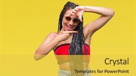  Presentation with hair - PPT theme featuring hair african american with birth background and a yellow colored foreground