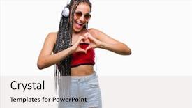  Presentation with american heart - PPT theme consisting of hair african american with birth background and a  colored foreground