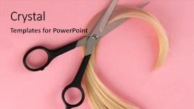  Presentation with cut - Amazing presentation having hair and cutting shears backdrop and a coral colored foreground