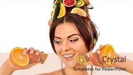  Presentation with beautiful skin - Slide set enhanced with hair and eyebrows growth background and a coral colored foreground