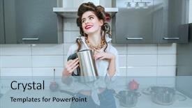  Presentation with clothes - Cool new slide deck with hair and holding a kettle backdrop and a light blue colored foreground