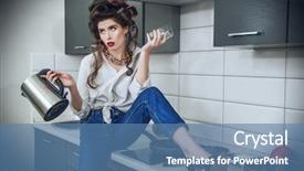  Presentation with fashion show for cancer awarness - Slide set enhanced with hair and holding the kettle background and a teal colored foreground