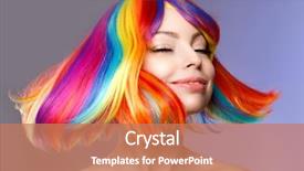  Presentation with color splash - Presentation theme consisting of hair as color splash rainbow background and a coral colored foreground