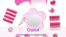  Presentation with pink white - Amazing slides having hair slide - childish pink hairstyle accessories collection backdrop and a lemonade colored foreground