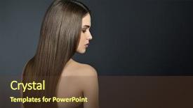  Presentation with long hair - Audience pleasing presentation theme consisting of hair beautiful brown-haired girl backdrop and a tawny brown colored foreground