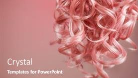  Presentation with cure - Presentation design enhanced with hair-beautiful-healthy-long-curly background and a coral colored foreground