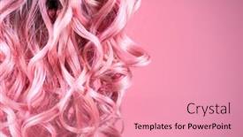  Presentation with long hair - Beautiful slide deck featuring hair-beautiful-healthy-long-curly backdrop and a coral colored foreground