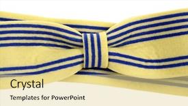  Presentation with ribbon cutting - Beautiful theme featuring hair bow tie yellow backdrop and a  colored foreground