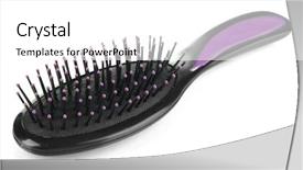  Presentation with hair brush - Beautiful presentation theme featuring hair brush isolated on white backdrop and a white colored foreground