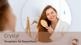  Presentation with hair care - Slides enhanced with hair-care-concept-happy-attractive background and a  colored foreground