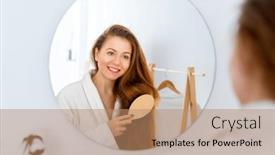  Presentation with hair care - Presentation theme with hair-care-concept-happy-attractive background and a coral colored foreground