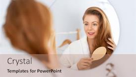  Presentation with hair care - Presentation theme with hair-care-concept-happy-attractive background and a coral colored foreground