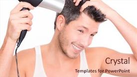  Presentation with hair care - Audience pleasing PPT layouts consisting of hair care male isolated backdrop and a lemonade colored foreground