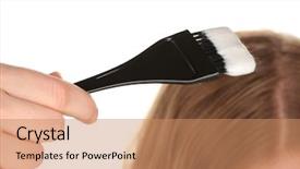  Presentation with hair - Beautiful slides featuring hair coloring on white background backdrop and a coral colored foreground