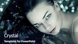  Presentation with swimming - Presentation theme featuring hair cosmetic - woman portrait swimming in water background and a wine colored foreground