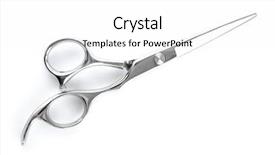  Presentation with professional - Audience pleasing PPT theme consisting of hair cutter - professional haircutting scissors on white backdrop and a white colored foreground
