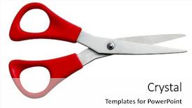  Presentation with red black and white - Beautiful slides featuring hair cutter - red scissors isolated backdrop and a white colored foreground