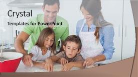  Presentation with new parents at home baby - Colorful presentation theme enhanced with hair cutter - siblings home baking together backdrop and a sky blue colored foreground