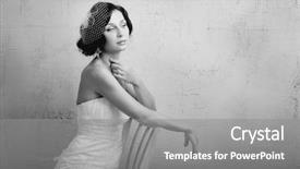  Presentation with retro - Beautiful theme featuring hair design - beautiful young woman sits backdrop and a  colored foreground