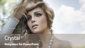  Presentation with beauty - PPT theme featuring hair design - portrait of a young blond background and a gray colored foreground