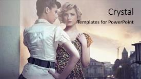  Presentation with sky is the limit - Theme enhanced with hair design - two beauties over summer sky background and a soft green colored foreground