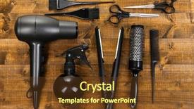  Presentation with hair dresser - Colorful PPT theme enhanced with headphones studio shot youth culture backdrop and a light gray colored foreground