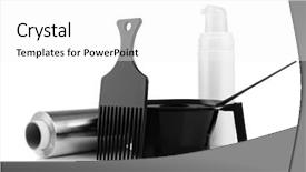  Presentation with media kit - Slides featuring hair dresser - professional hairdresser kit isolated background and a white colored foreground