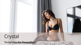  Presentation with hair dressing - Presentation design consisting of hair dressing - image of a beautiful brunette background and a light gray colored foreground