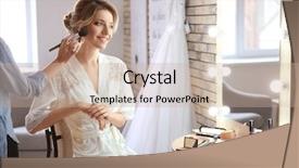  Presentation with makeup artist - Presentation enhanced with hair dressing salon - makeup artist preparing bride background and a  colored foreground