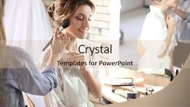  Presentation with makeup artist - PPT theme having hair dressing salon - makeup artist preparing bride background and a lemonade colored foreground